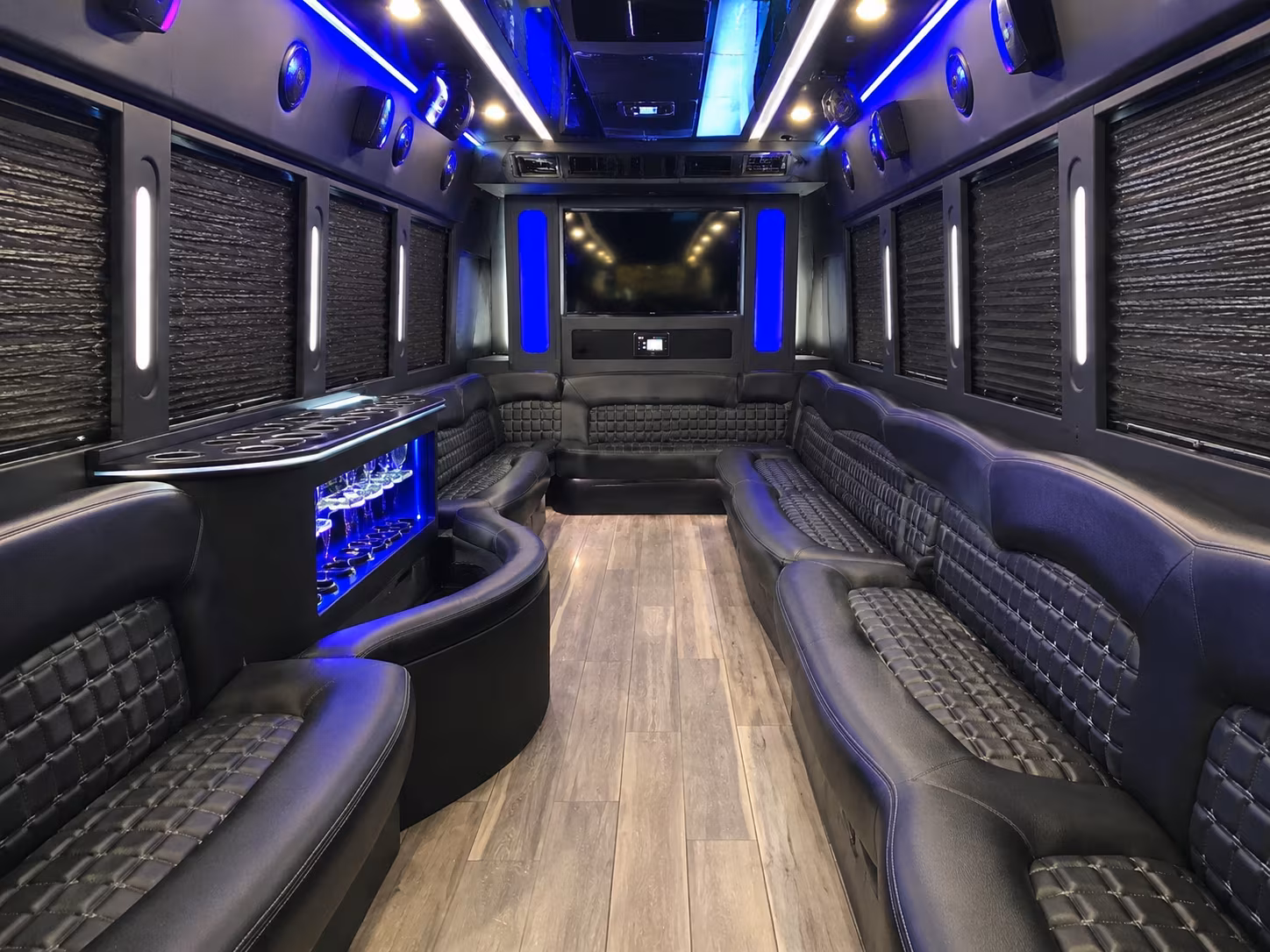 party buses and minibuses ready for jefferson and kennedy prom nights in bloomington